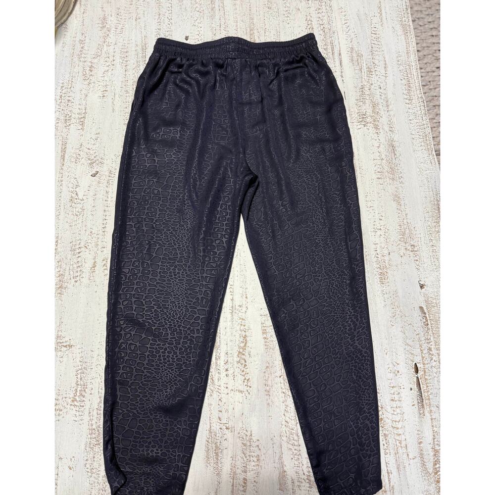 Krisa Crocodile Print Drawstring Straight Pants B… - image 2